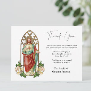 Funeral Condolence Sympathy Jesus Religious Thank You Card