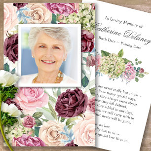 Funeral Country Rose Prayer Sympathy Cards