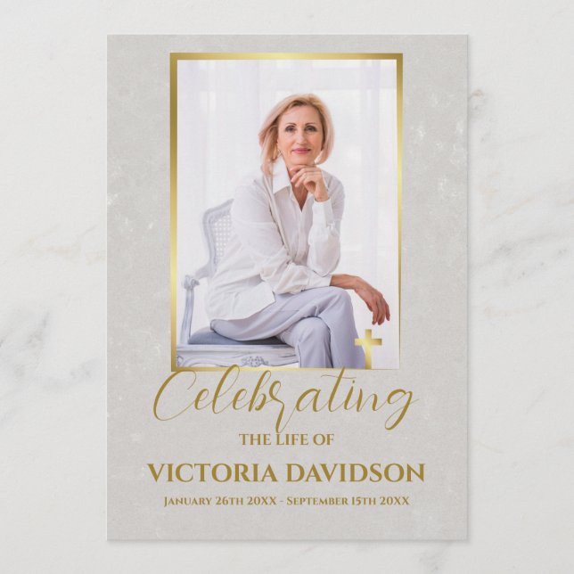 Funeral Custom Memorial Photo Table Programme (Front)