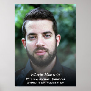 Funeral Custom Photo Bereavement In Loving Memory Poster