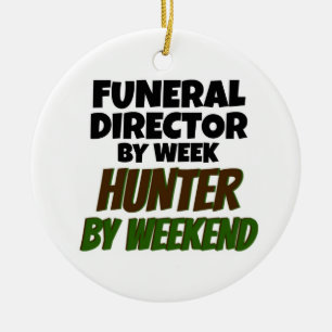 Funeral Director by Week Hunter by Weekend Ceramic Tree Decoration
