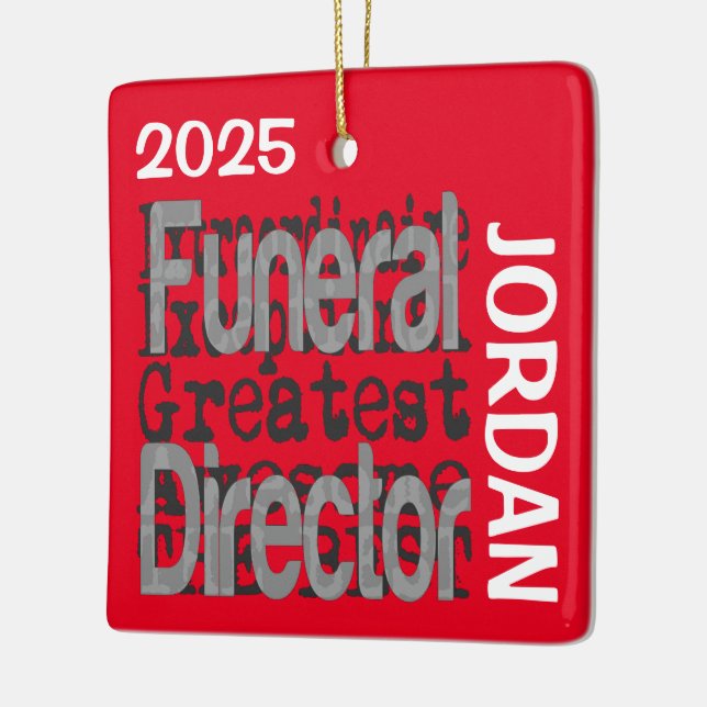 Funeral Director Extraordinaire CUSTOM Ceramic Ornament (Left)