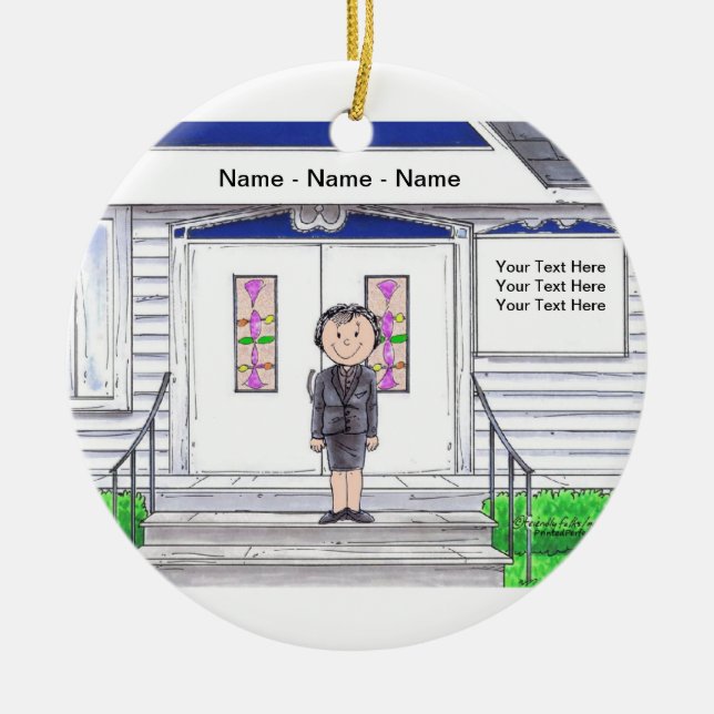 Funeral Director - Female Ceramic Tree Decoration (Front)