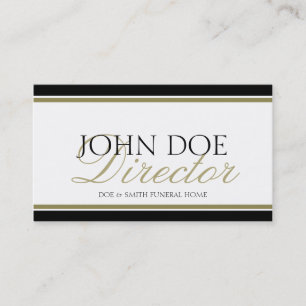Funeral Director Gold Script Business Card