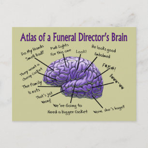 Funeral Director/Mortician Funny Brain Design Postcard