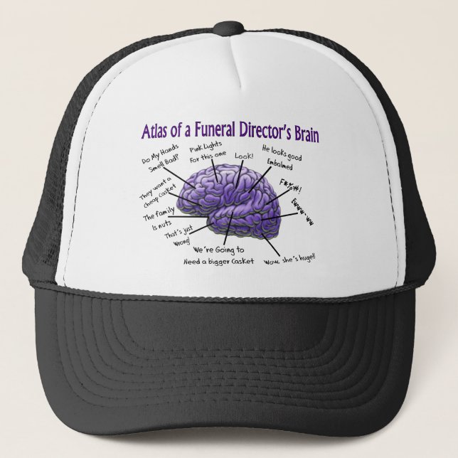 Funeral Director/Mortician Funny Brain Design Trucker Hat (Front)