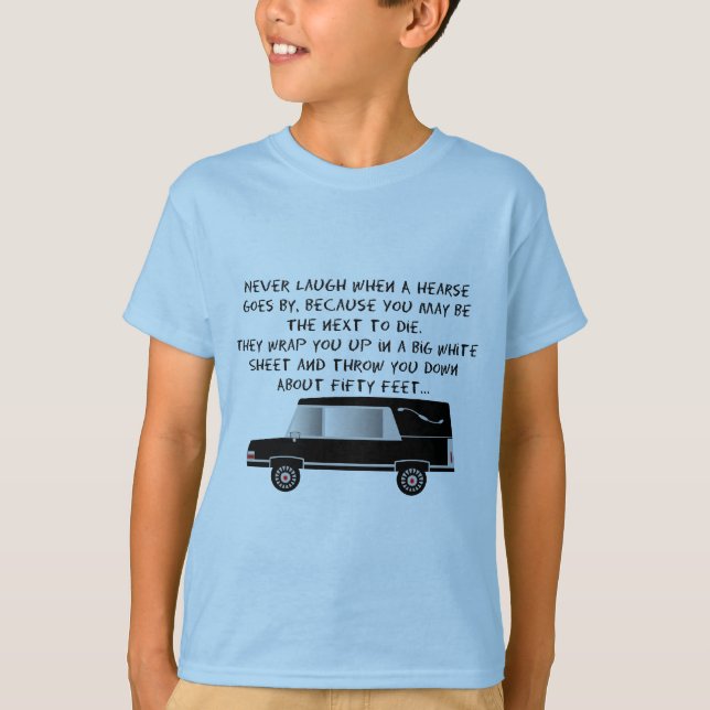 Funeral Director/Mortician Funny Hearse Design T-Shirt (Front)