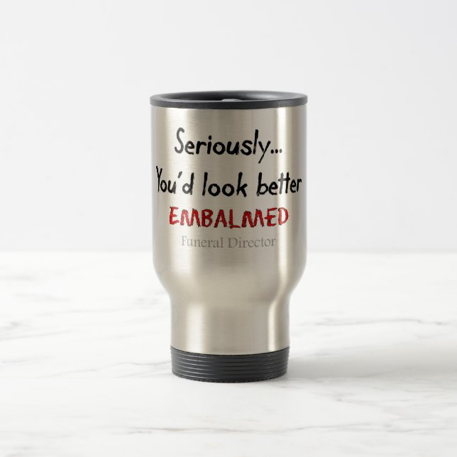 Funeral Director/Mortician Funny Hearse Design Travel Mug (Center)