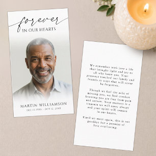 Funeral Forever Hearts Photo Modern Prayer Card