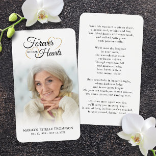 Funeral Forever In Our Hearts Photo Prayer Card