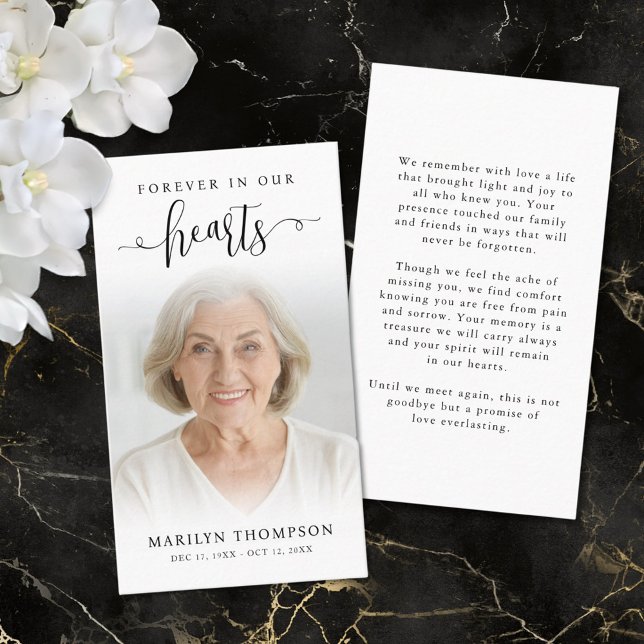 Funeral Forever in Our Hearts Photo Prayer Card (Creator Uploaded)