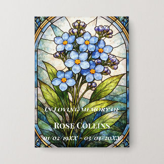 Funeral Forget me Not Stained Glass Memorial