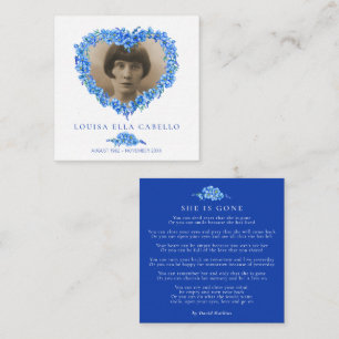Funeral forget-me-nots she is gone poem blue card