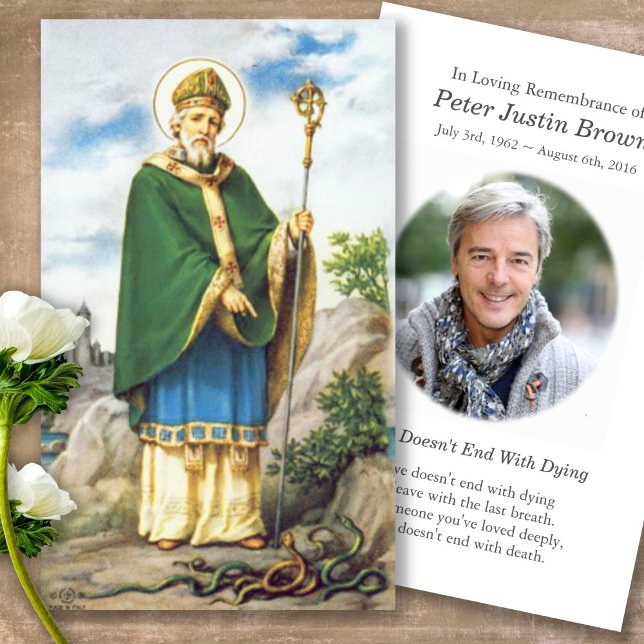 Funeral Glorious St Patrick Prayer Sympathy Cards (catholic, religious, celebration of life, in loving memory of, prayer cards for bereavement)