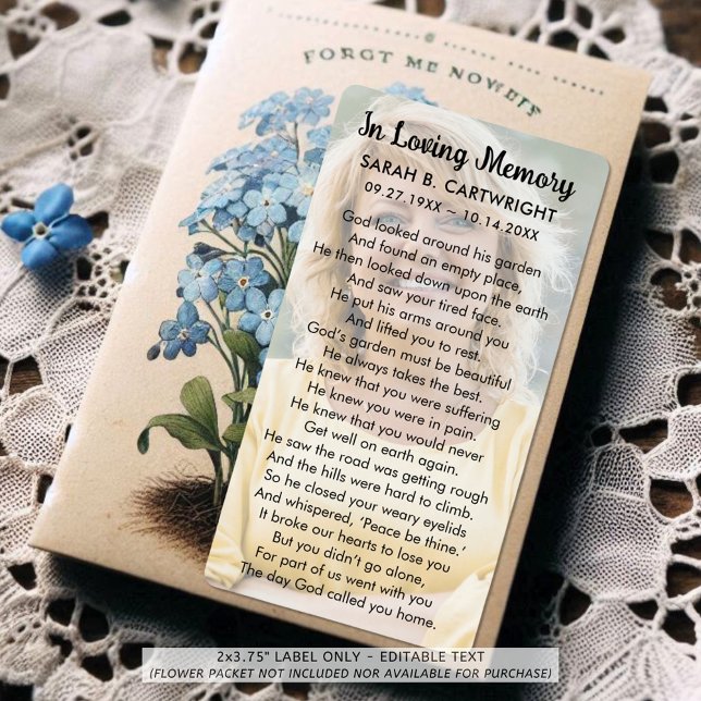 Funeral Gods Garden Poem Photo Personalised (Creator Uploaded)