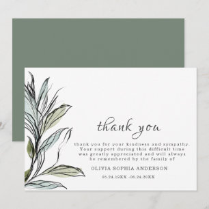 Funeral Graphic Botanical Elegant Card