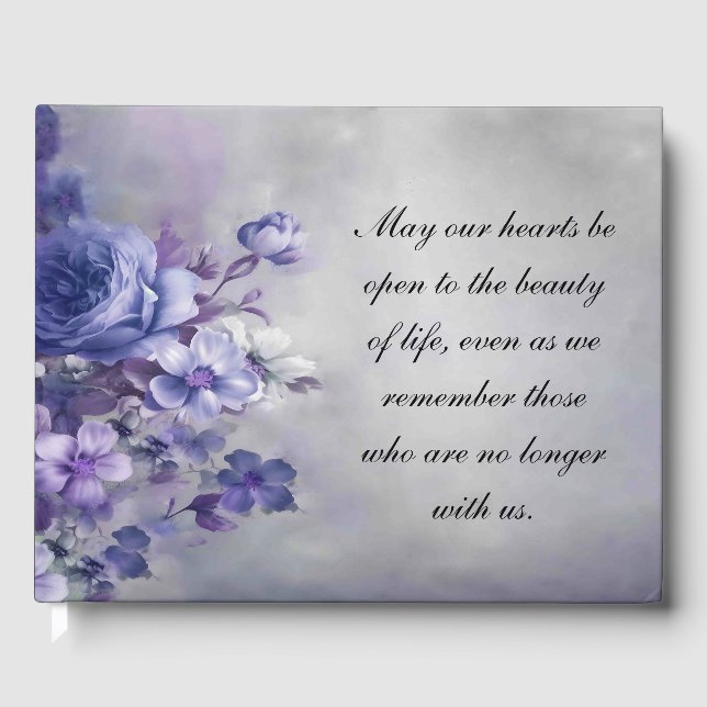 Funeral Guestbook Memorial Floral Sentiment (Front)