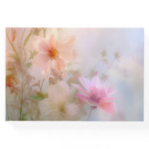 Funeral guestbook pink and blue floral