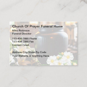 Funeral Home Director And Cremation Business Card