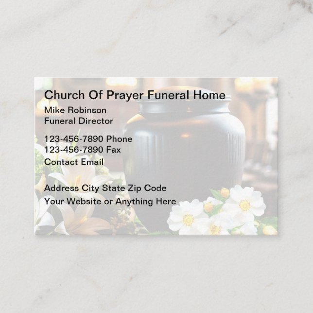 Funeral Home Director And Cremation Business Card (Front)