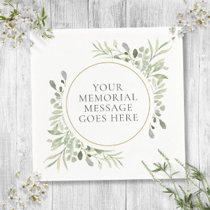 Funeral In Loving Memory Eucalyptus Leaves Napkin