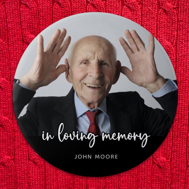 Funeral In Loving Memory Memorial Photo 6 Cm Round Badge (Creator Uploaded)