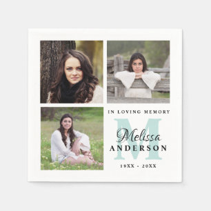 Funeral In Loving Memory Monogram Unique Photo Napkin