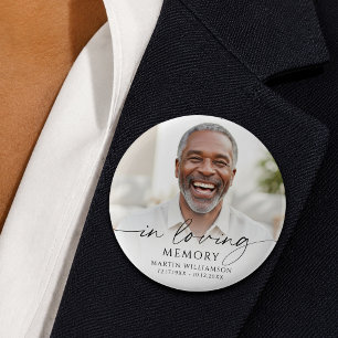 Funeral In Loving Memory Photo 6 Cm Round Badge