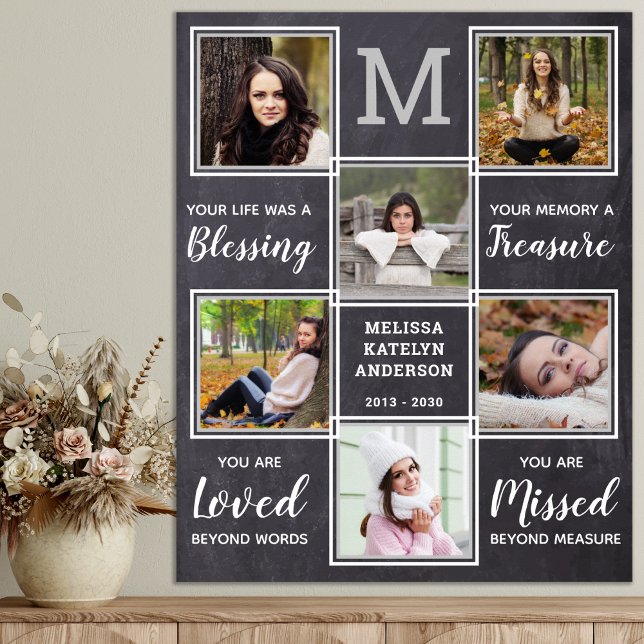 Funeral In Loving Memory Photo Collage Memorial Poster (Creator Uploaded)