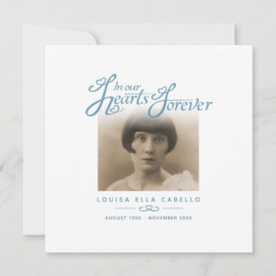 Funeral in our hearts thank you white blue card