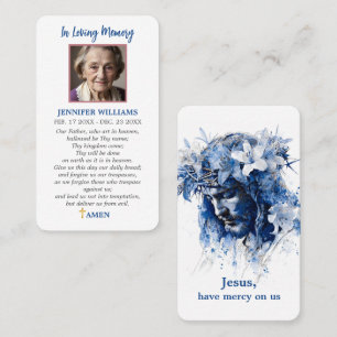 Funeral Jesus Prayer Card Memorial Divine Mercy