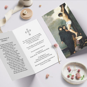 Funeral Loss Crucifixion Prayer Sympathy Cards
