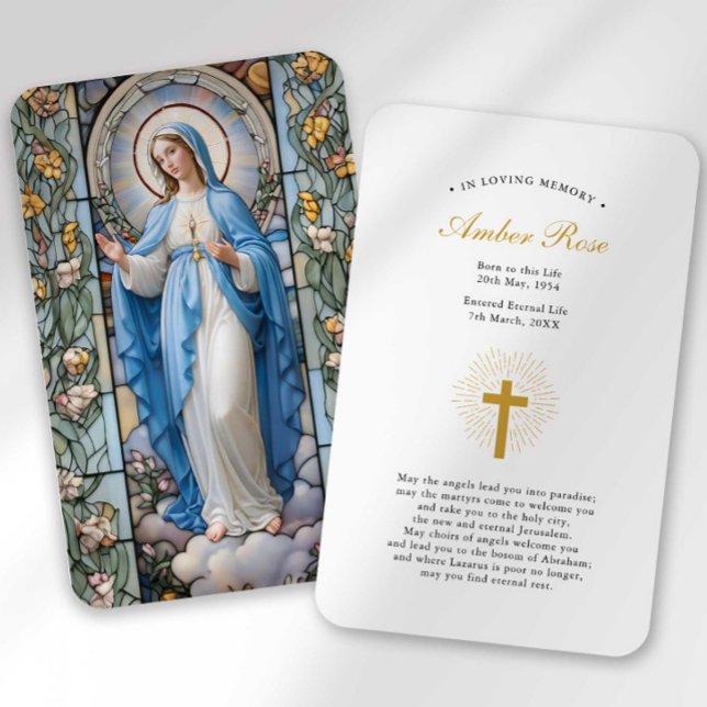 Funeral Loss Hail Mary Prayer Sympathy Card (Creator Uploaded)