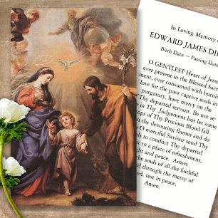 Funeral Loss Holy Family Prayer Sympathy Cards