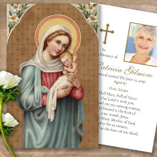 Funeral Loss Holy Virgin Prayer Sympathy Cards