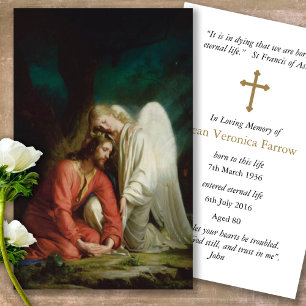 Funeral Loss Jesus & Angel Prayer Sympathy Cards