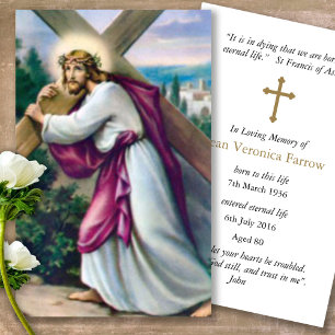 Funeral Loss Jesus Cross Prayer Sympathy Cards