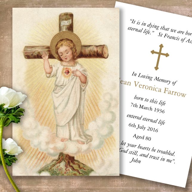 Funeral Loss Jesus Eternity Prayer Sympathy Cards (catholic, religious, celebration of life, in loving memory of, prayer cards for bereavement)