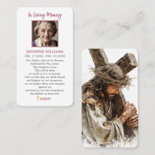 Funeral Loss Jesus on Cross Prayer Sympathy Cards