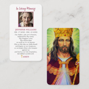 Funeral Loss Jesus the King Sympathy Prayer Card
