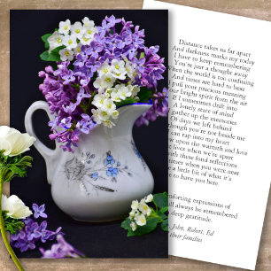 Funeral Loss Lilac Memorial Prayer Sympathy Cards