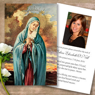 Funeral Loss Mother Mary Prayer Sympathy Cards