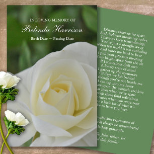 Funeral Loss Rose Memorial Prayer Sympathy Cards