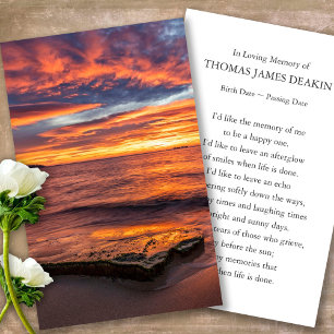 Funeral Loss Sunrise Prayer Sympathy Cards