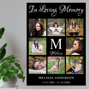 Funeral Loving Memory Personalised Photo Collage Poster
