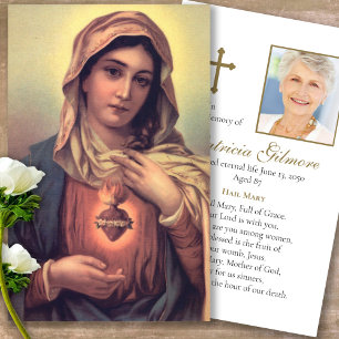 Funeral Mary Sacred Heart Prayer Sympathy Cards