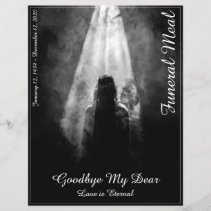 Funeral Meal Menu Card Into the light