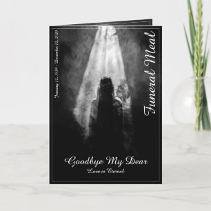 Funeral Meal Menu Card Into the light