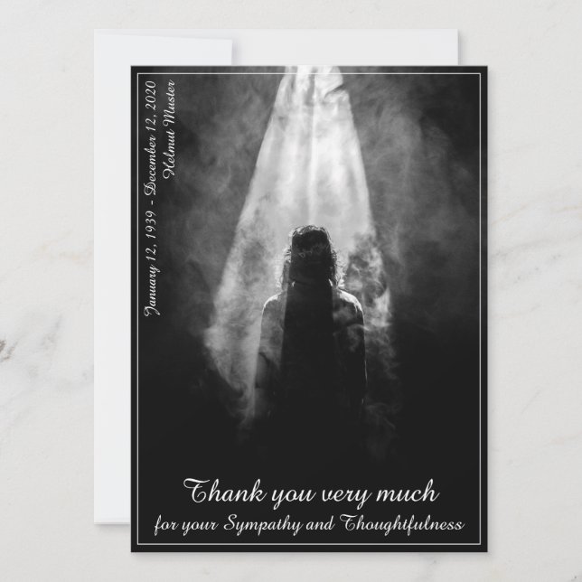 Funeral Meal Menu Card Into the light (Front)