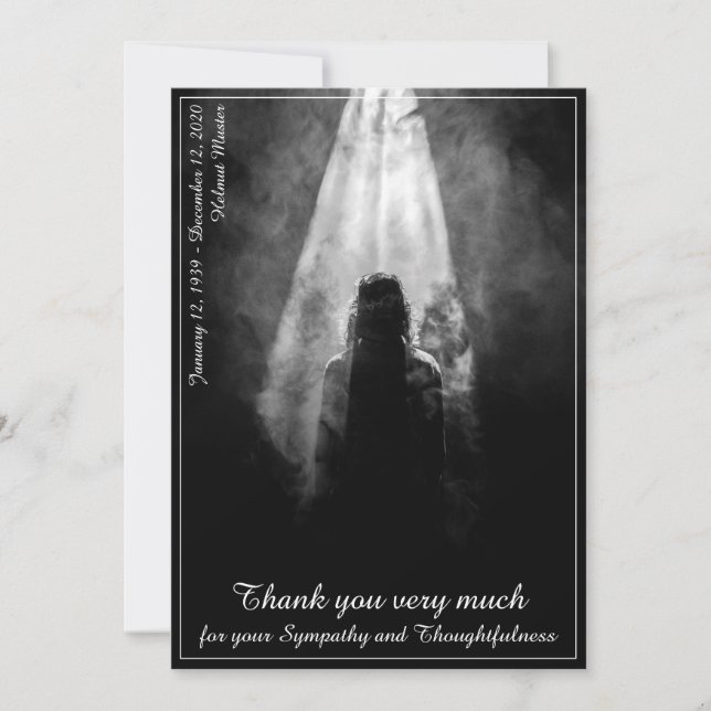 Funeral Meal Menu Card Into the light (Front)